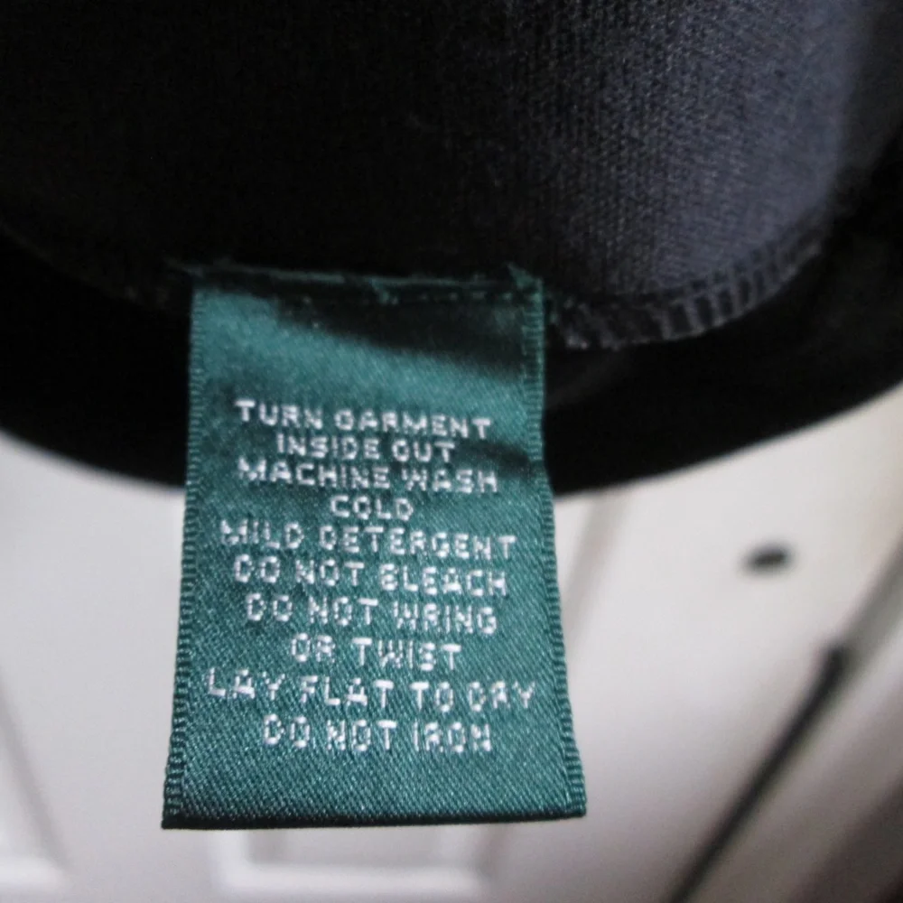 new RALPH LAUREN Black leather look like pullover blouse Sz - Picture 12 of 14